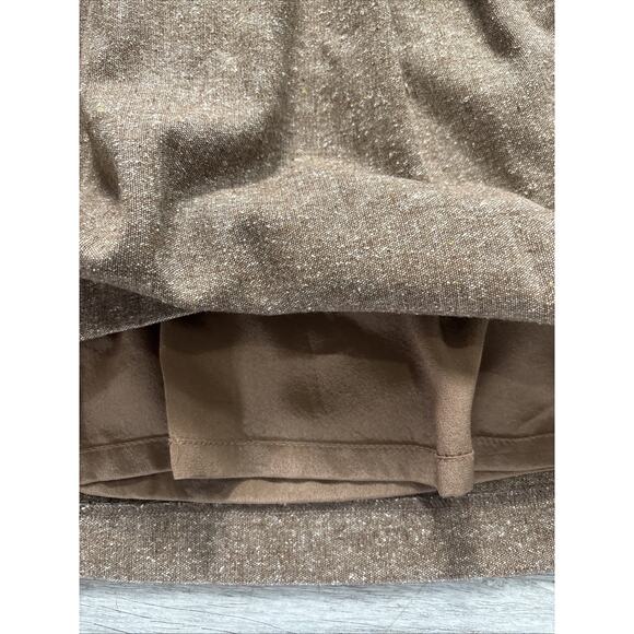 3758 Adam Adam Lippes Womens Brown Wool Silk V Neck Shift Dress 8 - Picture 5 of 8